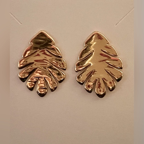 ♠️ Kate Spade ♠️ Gold Palm Leaf Earrings NWOT - Picture 2 of 6